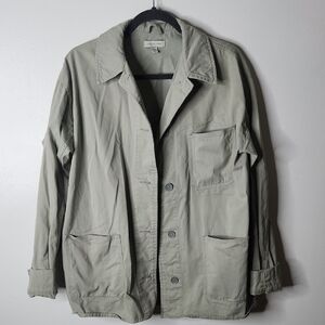 TOPSHOP Green Casual Jacket/Shacket Pockets Button Up Womens US 4/6